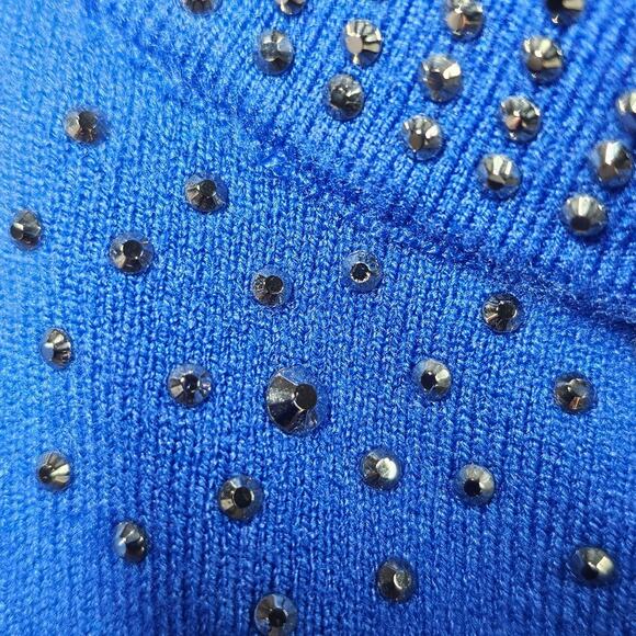 Vila Milano Blue Embellished Women's Sweater NWT Plus Size 2X - Picture 4 of 13